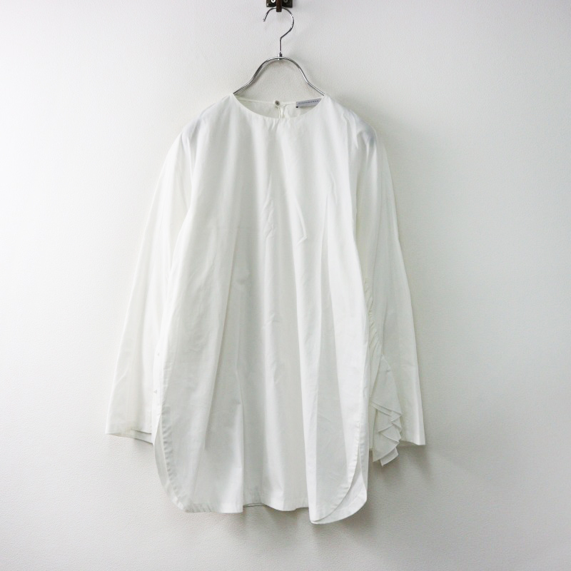 ストラスブルゴ STRASBURGO 袖ラッフルフリル プルオーバーブラウス 40 ホワイト┃白 トップス カットソー シャツ【2400014567700】_画像1