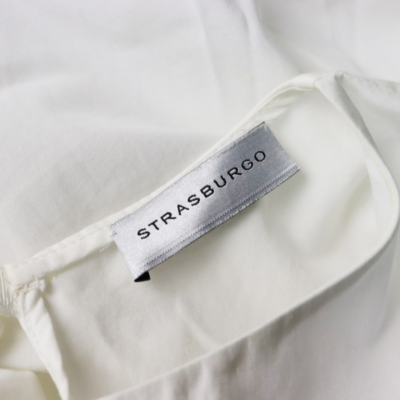 ストラスブルゴ STRASBURGO 袖ラッフルフリル プルオーバーブラウス 40 ホワイト┃白 トップス カットソー シャツ【2400014567700】_画像7