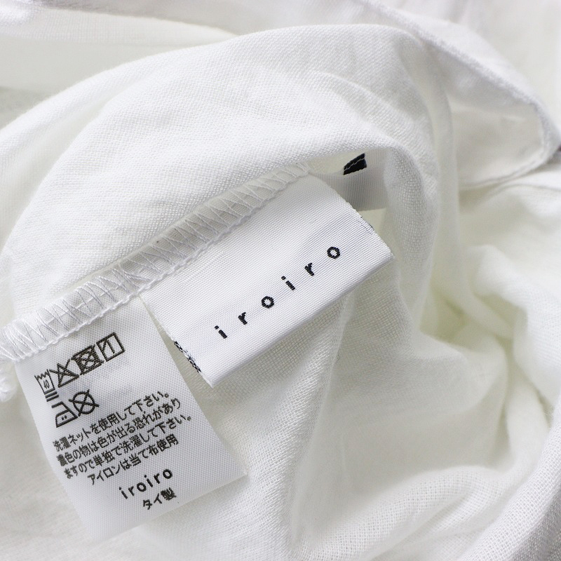 イロイロ iroiro SCコットン シノワロングブラウス S ホワイト/白 ガーゼ調素材 トップス シャツ チュニック【2400014536959】_画像6