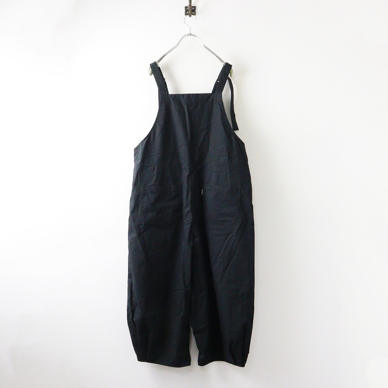 2024SS ピンクハウス PINK HOUSE ネーム使いコットンコクーンサロペット/ブラック オーバーオール ロゴ ワッペン【2400014553017】_画像2