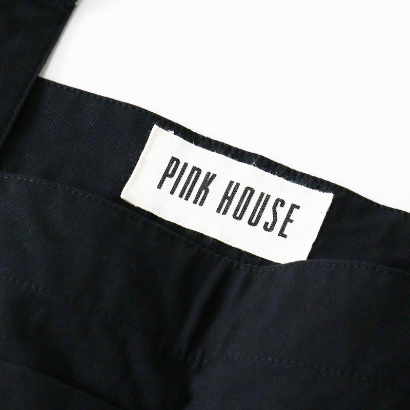 2024SS ピンクハウス PINK HOUSE ネーム使いコットンコクーンサロペット/ブラック オーバーオール ロゴ ワッペン【2400014553017】_画像8