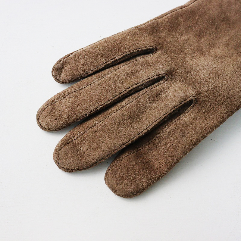 マリークワント MARY QUANT ファー使い スウェードレザーグローブ＼ブラウン モカ 革 手袋【2400014589054】_画像4