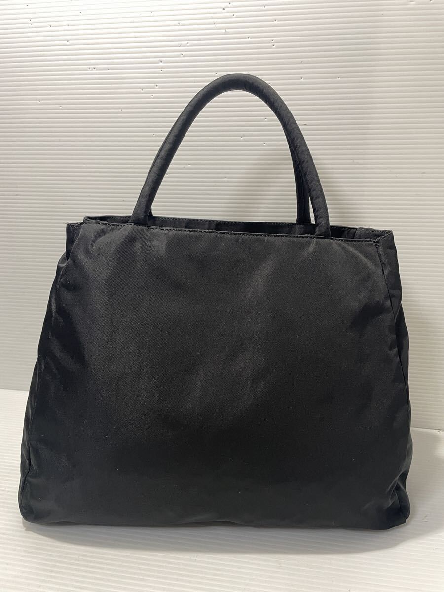 未使用に近い■PRADA プラダ 三角プレート ナイロン テスート ハンドトート ブラック