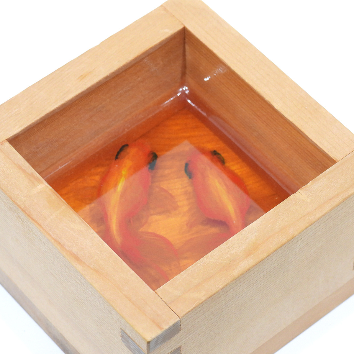 最終値下げ 深堀隆介 金魚酒 一合枡直筆サイン 共箱 2004年 人気