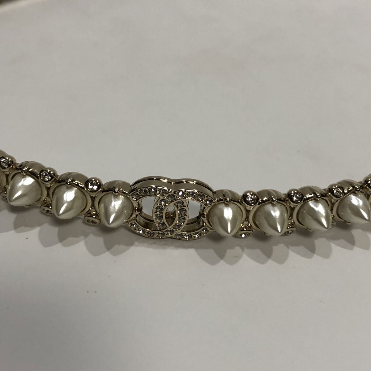 シャネル　ラインストーン　パール　カチューシャ　 A22C ココマーク (管YZ187 H31 )_画像3