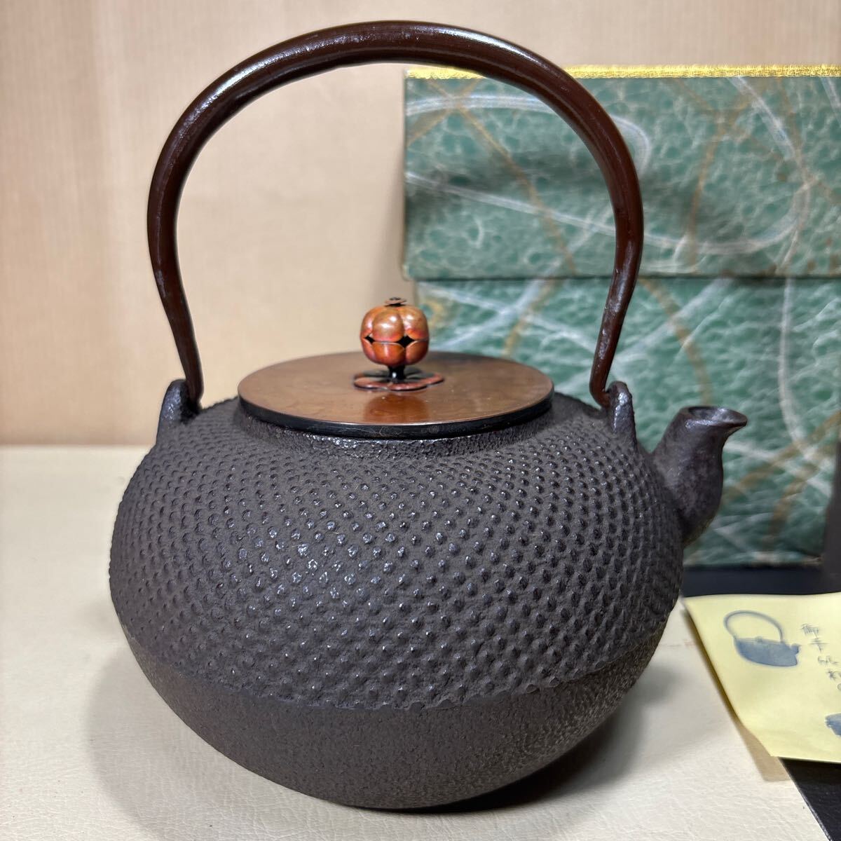 煎茶 金属工芸 鉄瓶 急須 時代 250717E4 南部鉄器 急須 金属工芸 鉄瓶 茶道具 煎茶道具 鉄器 茶器 銅蓋
