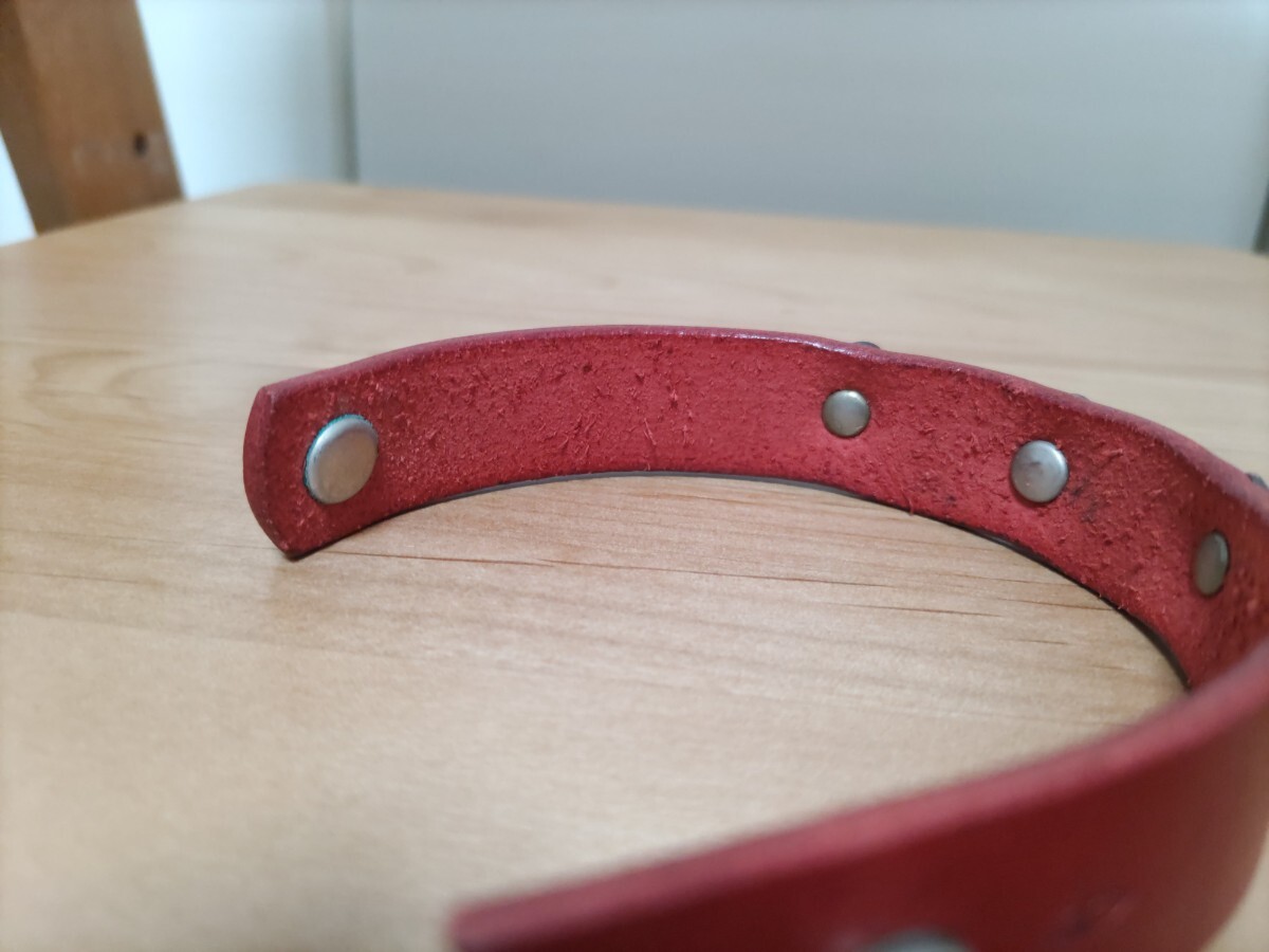 Button Works/3 Concho Bracelet/コンチョ/ボタンワークス/赤/ブレスレット/スタンダードカリフォルニア/レザー/バングル_画像6