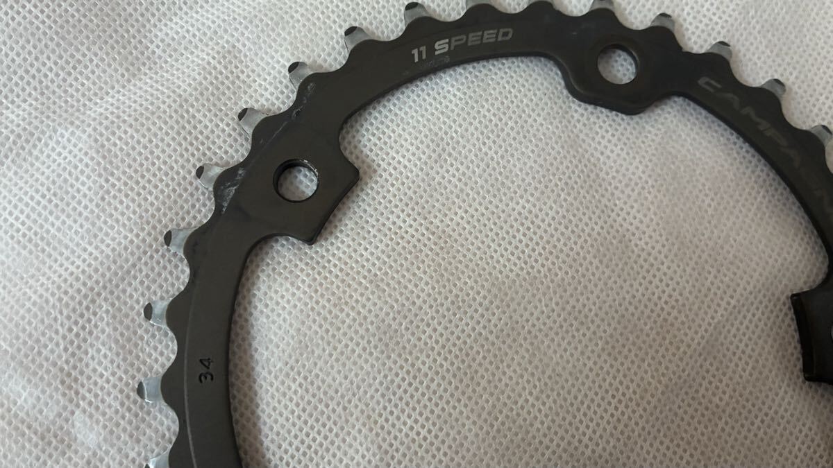 カンパニョーロ 50t/34t 11速 レコード チェーンリング Amazon | Campagnolo 11速 50歯チェーンリング アテナ用