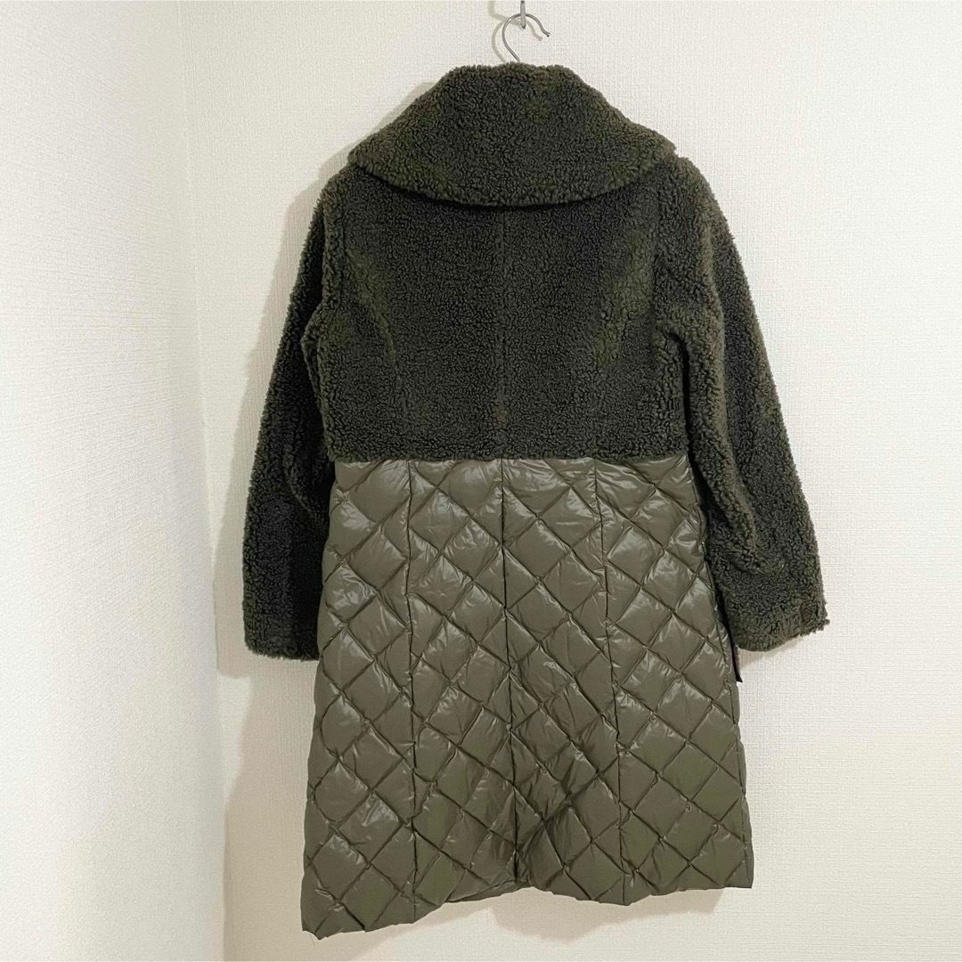 【美品】サイズ40 スーパービューティー ボア切替ダウンコート カーキ_画像4