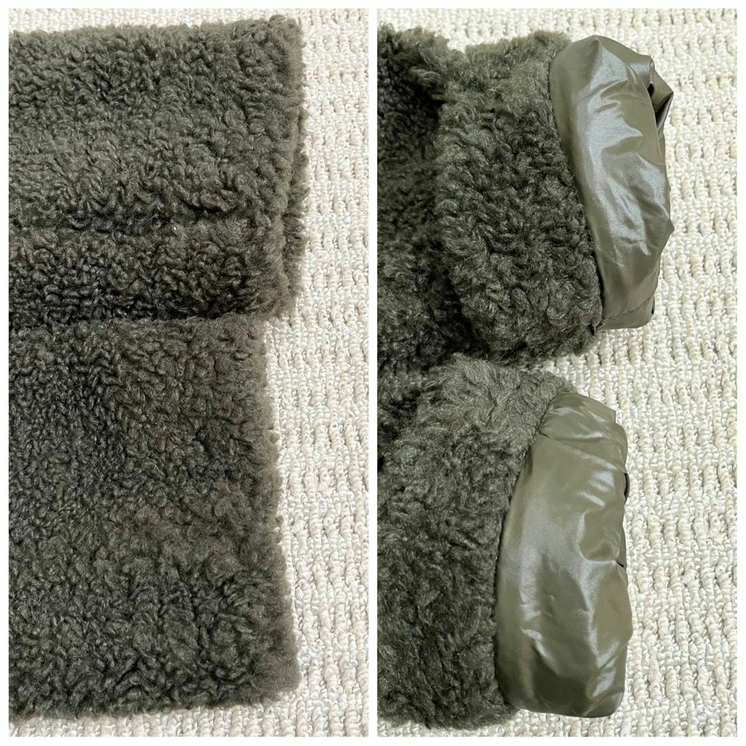 【美品】サイズ40 スーパービューティー ボア切替ダウンコート カーキ_画像9