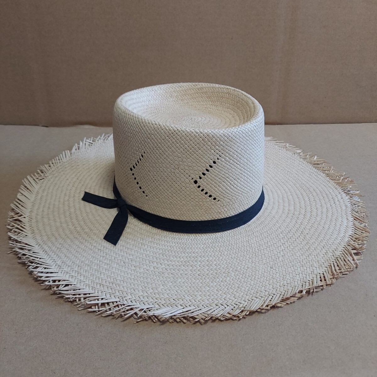 ストローハット 麦わら帽子 中折れ パナマ 帽子 パナマハット ハット panamahat HAT 帽子 ストロー vintage ヴィンテージ 古着 メキシコ_画像2