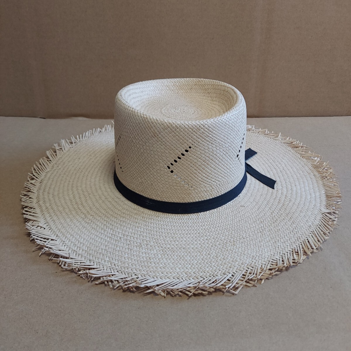 ストローハット 麦わら帽子 中折れ パナマ 帽子 パナマハット ハット panamahat HAT 帽子 ストロー vintage ヴィンテージ 古着 メキシコ_画像6