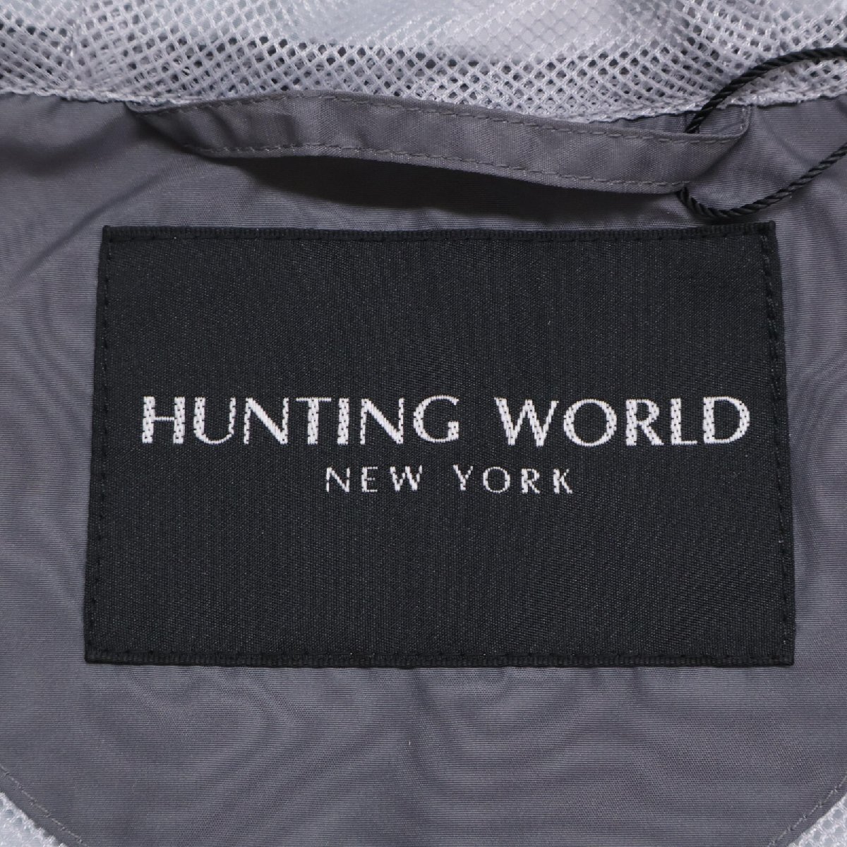 HUNTING WORLD ハンティングワールド 81JK09 総柄 ナイロン レインコート グレー S ジャケット ポリエステル メンズ 中古_画像4