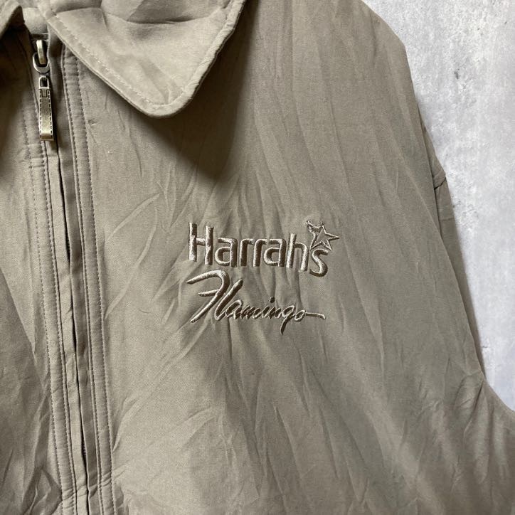 古着 used　長袖スイングトップ　ブルゾン　ジップアップジャケット　ワンポイントロゴ刺繍　アウター　秋冬服　Mサイズ_画像4