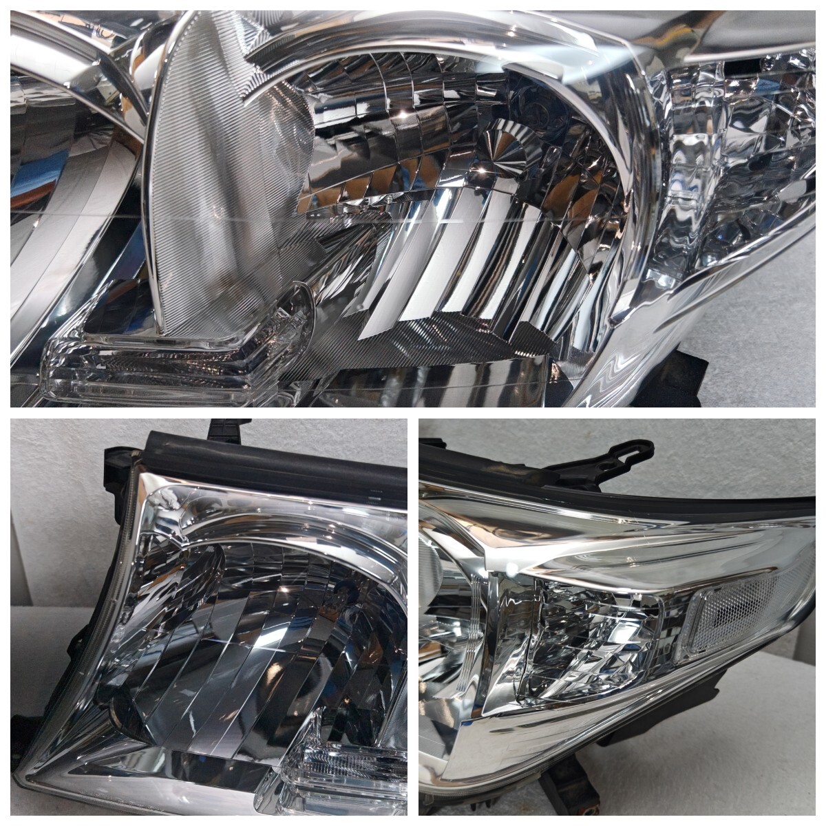 TOYOTA トヨタ 前期 ハロゲン UZJ200W ランドクルーザー 左右 ヘッドライト KOITO 60-129 打刻:4 メッキ 純正 ランクル_画像2