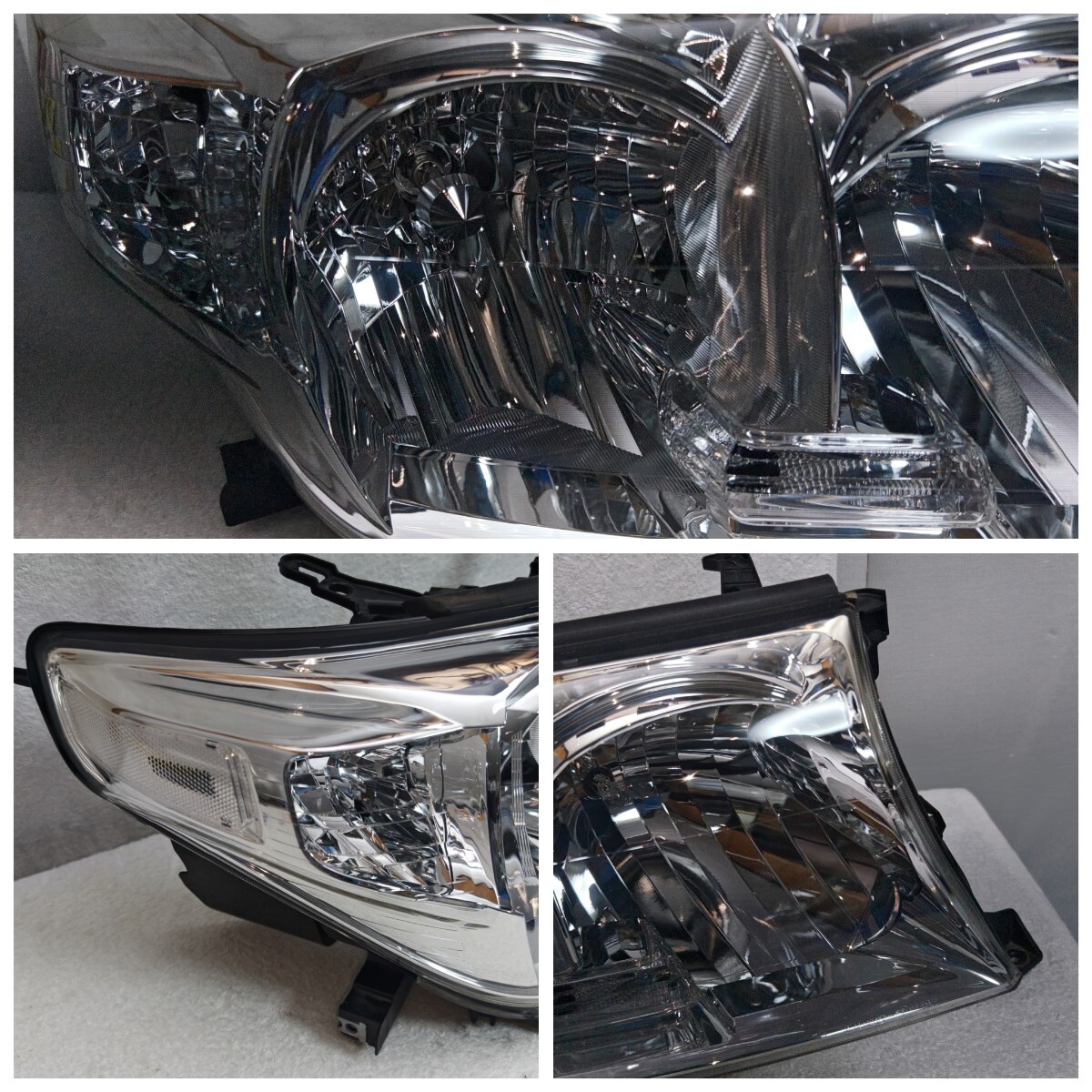 TOYOTA トヨタ 前期 ハロゲン UZJ200W ランドクルーザー 左右 ヘッドライト KOITO 60-129 打刻:4 メッキ 純正 ランクル_画像3