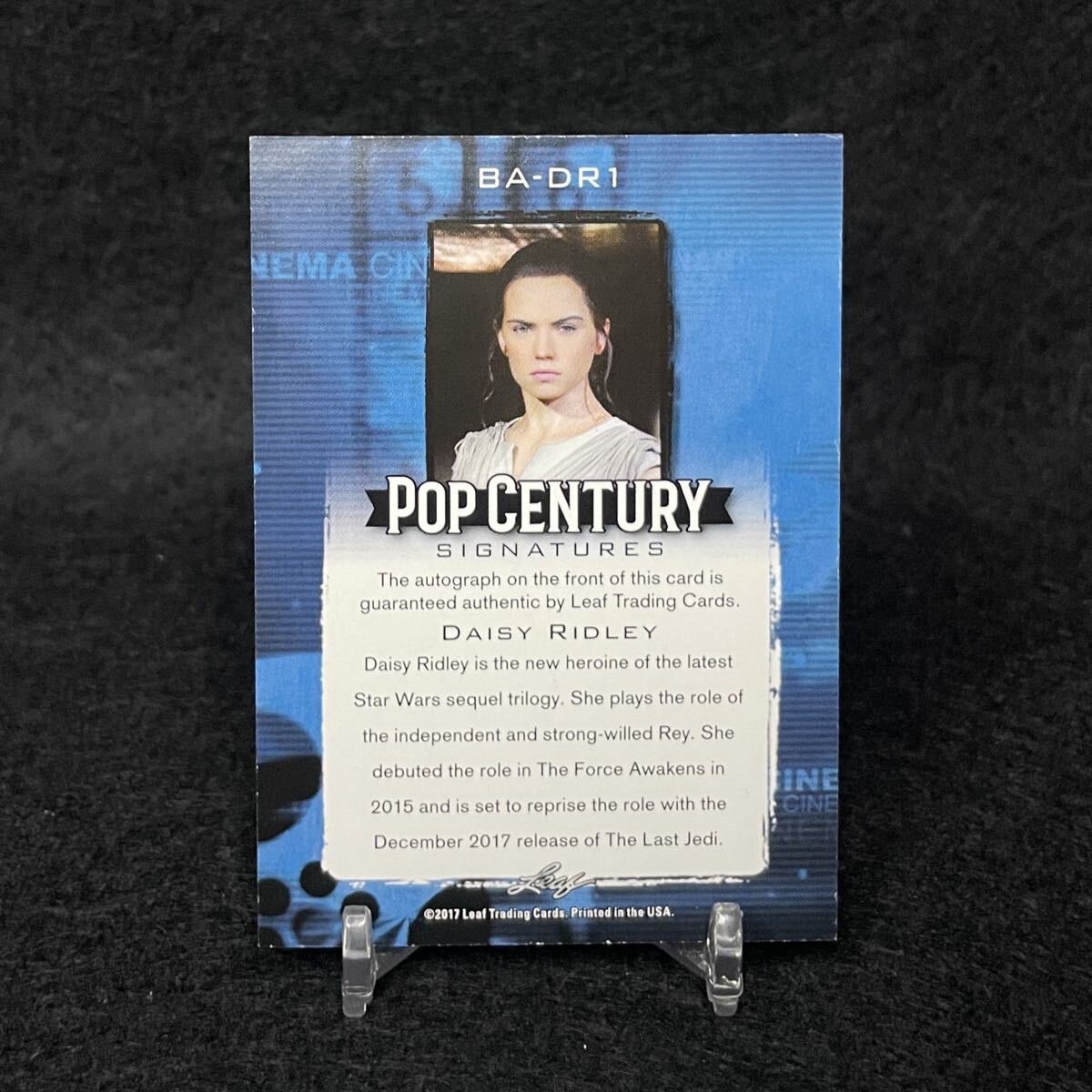 10枚限定 レイ デイジー・リドリー 直筆サインカード スターウォーズ 2017 Leaf Pop Century Daisy Ridley デイジーリドリー 直筆