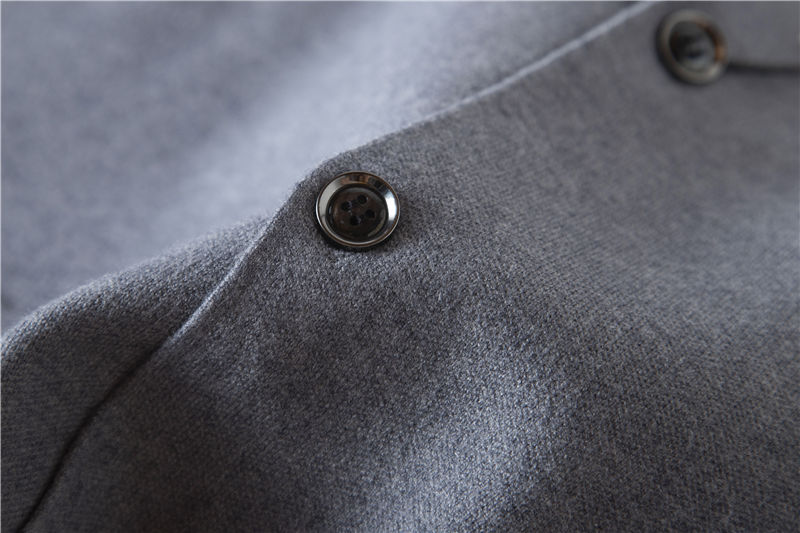 P823-M 新品DCKMANY 前開き ニットベスト メンズ ウール混 ニットセーター Vネック 無地 ビジネス カジュアル オフィス 厚手 防寒 秋冬/灰_画像5