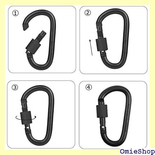 カラビナセット ボンプリ ジュラルミン製 旅行カラビナキーリング D型 ネジロック機能 脱落防止 934_画像7