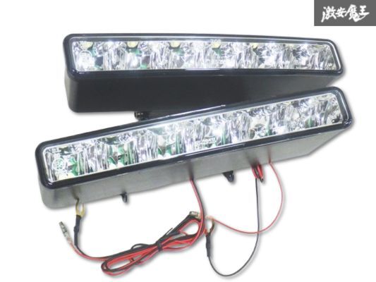 【新品/未使用】MYCARR 汎用 SJ-295E ハイパワー デイライト 6000K TYPE1 2点 左右 12LED DRL ECE R87 全長 約23㎝ 高さ 約3.5㎝ 棚D2_画像1