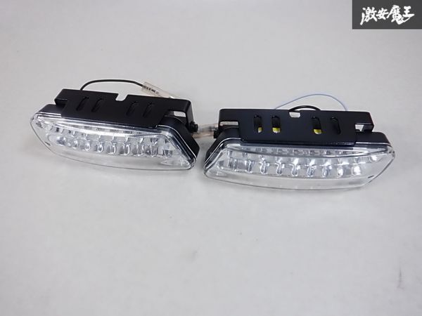【新品未使用品★】社外 汎用 LED デイタイムランプ デイライト アンバー 左右セット 即納 棚B9_画像2