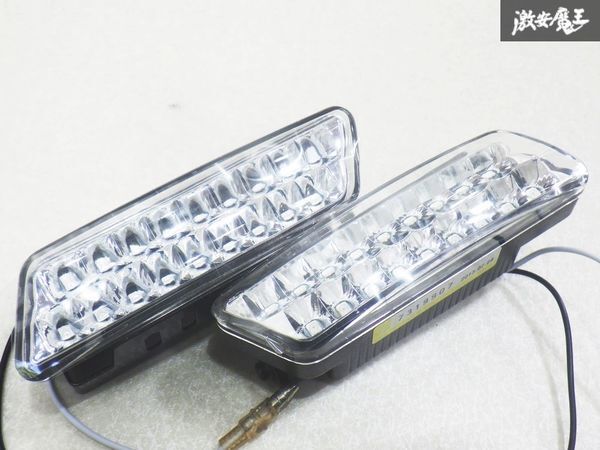 【新品/未使用/即発送】社外品 汎用 デイタイムランプ デイライト アンバー 左右 2個 全長 横 約10cm 縦 約2.5cm 即納 棚D9R_画像5