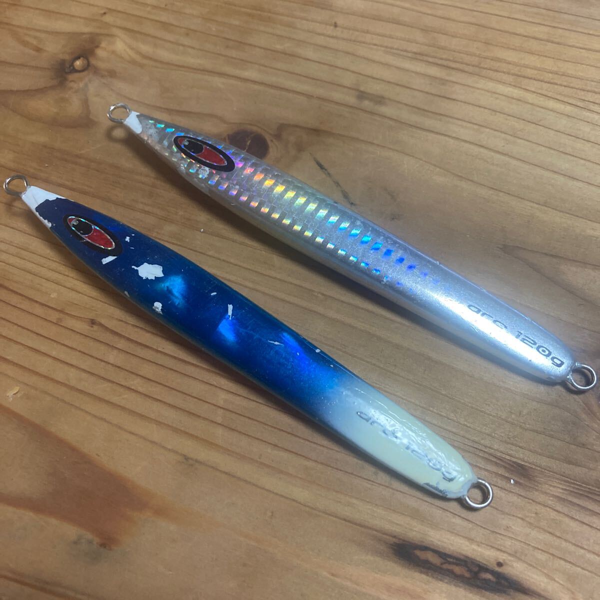 シーフロアコントロール　アーク　120g スロージギング スピネギ　フルシルバー　ブルーシルバーエンドグロー_画像1