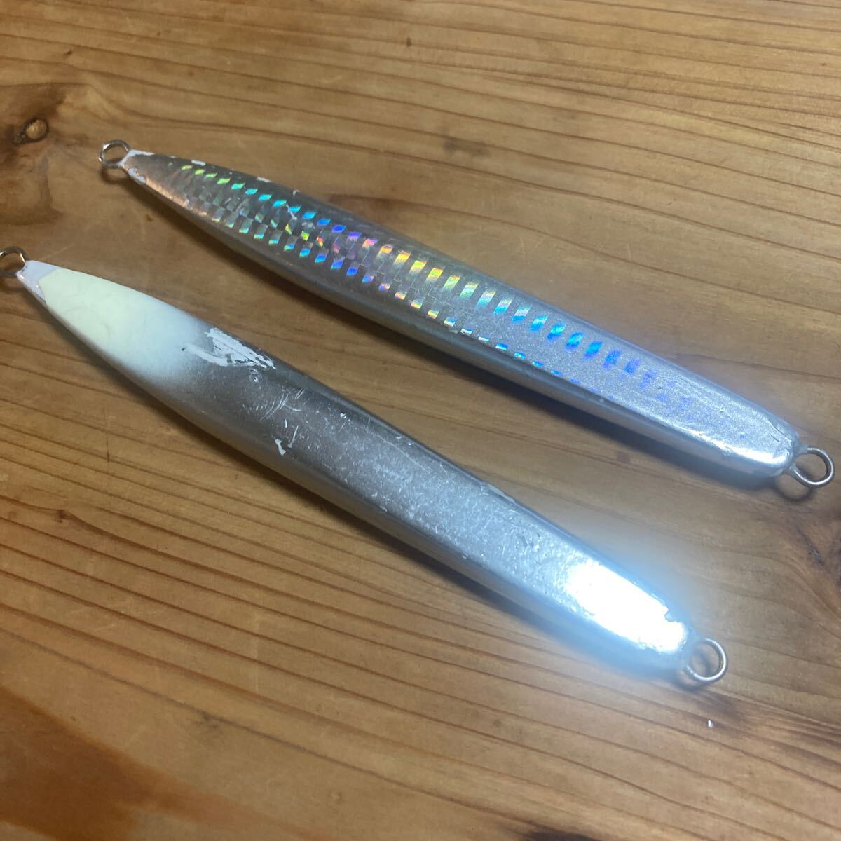 シーフロアコントロール　アーク　120g スロージギング スピネギ　フルシルバー　ブルーシルバーエンドグロー_画像2