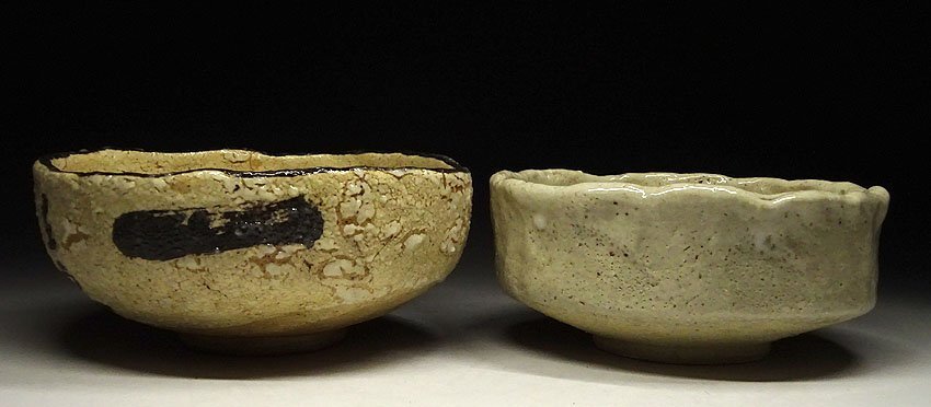 志野茶碗 緑屋z□ 時代物 志野 茶碗 6点 絵志野 鼠志野 等 在銘 含 古陶磁