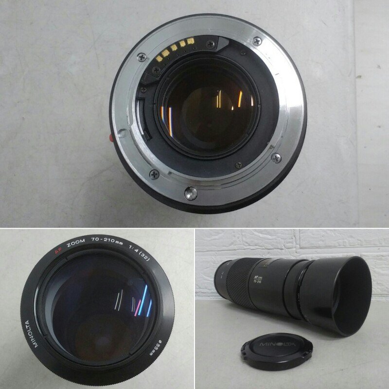 送料安 MINOLTA ミノルタ カメラ レンズ AF ZOOM 70-210㎜ 1:4(32) φ55㎜ フード ケース Kenko SKYLIGHT フィルター