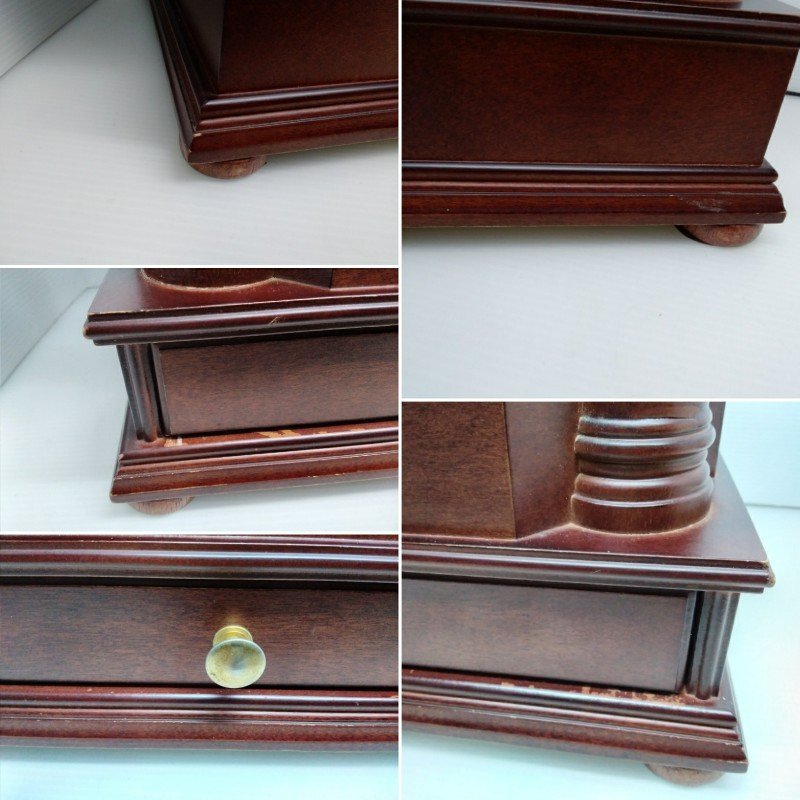 木製 ワインディングマシーン 4本巻 5本収納 ウォッチ ワインダー 時計収納 ケース 鍵付き 寄木_画像5