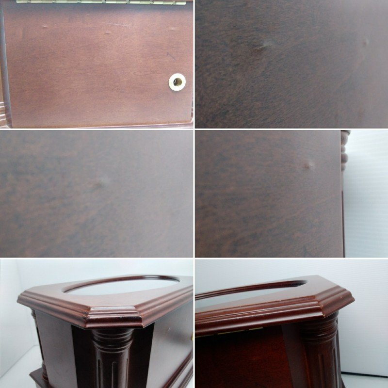 木製 ワインディングマシーン 4本巻 5本収納 ウォッチ ワインダー 時計収納 ケース 鍵付き 寄木_画像7