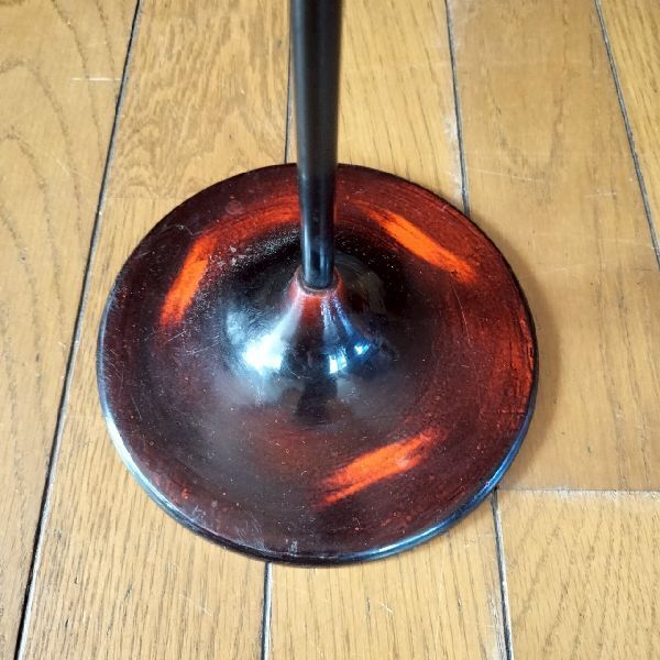 ヴィンテージ 変形花器 金属 漆 大型 花瓶 花器 和モダン デザイン フラワーベース H104.5cm 華道 いけばな 池坊 ビンテージ 古道具_画像5