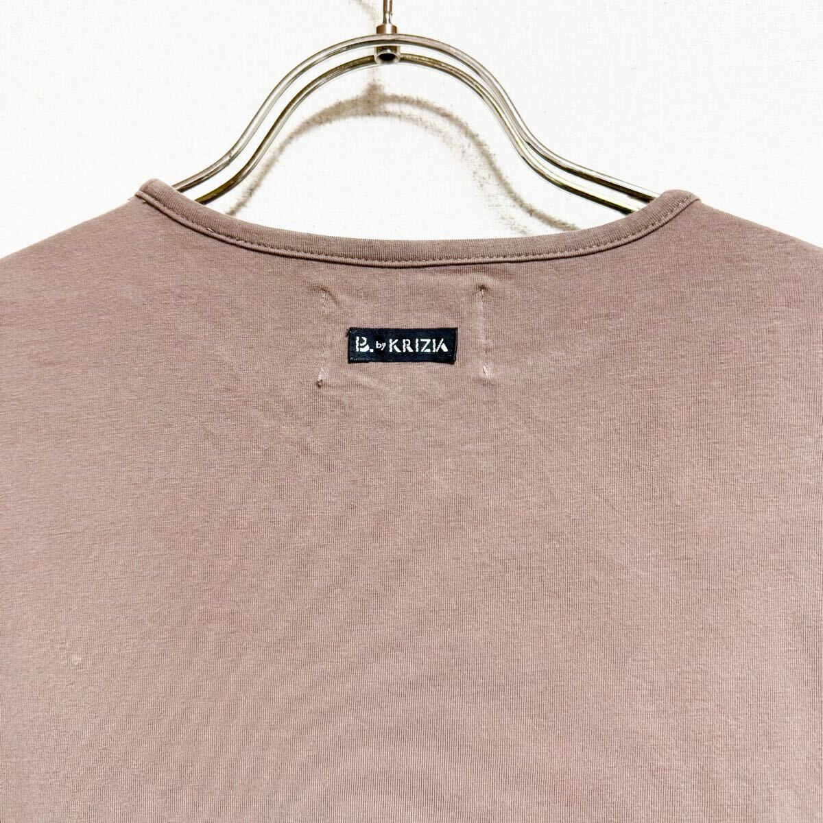 B. by KRIZIA ビーバイクリツィア 半袖Tシャツ カットソー プルオーバー ビジュー ブラウン系 レディース サイズ M相当 ＊71_画像5