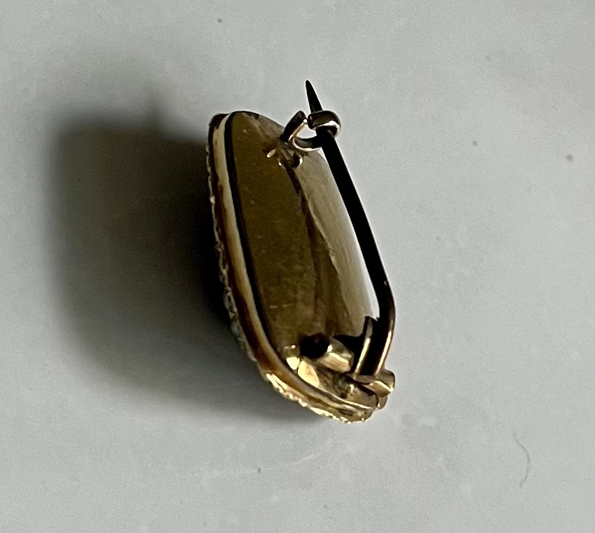 ジョージアン アンティーク フォイルグラス+シードパールブローチ アンティークジュエリー イギリス製 Georgian antique jewelry pin_画像8