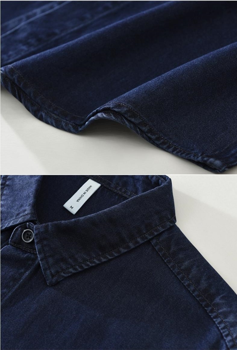 デニムシャツ　デニム長袖シャツ　新品★メンズ　シャツジャケット トップス　ウエスタンシャツ トレンド カジュアル【SS7672】ブルー　3XL_画像5