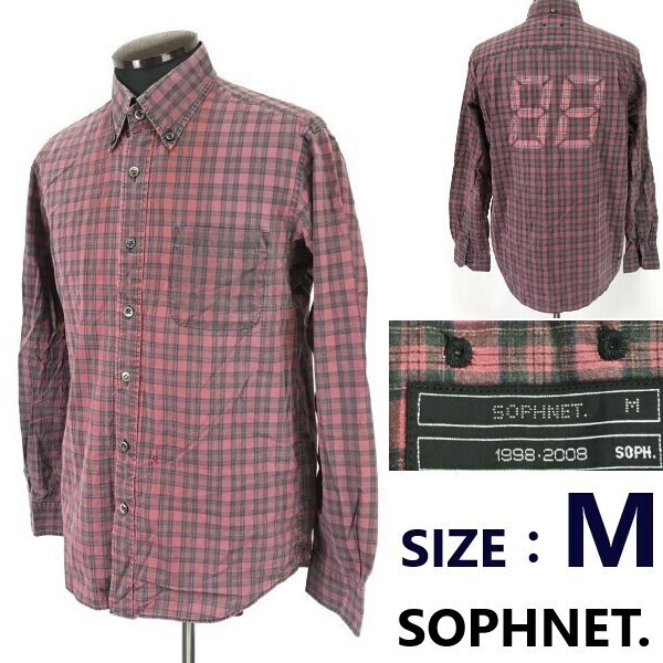 SOPHNET ソフ 長袖・ネルシャツ 1998・2008 フランネル Wポケット チェック Size:M  sophnet ソフネット 長袖（柄チェック）（トップス｜メンズ