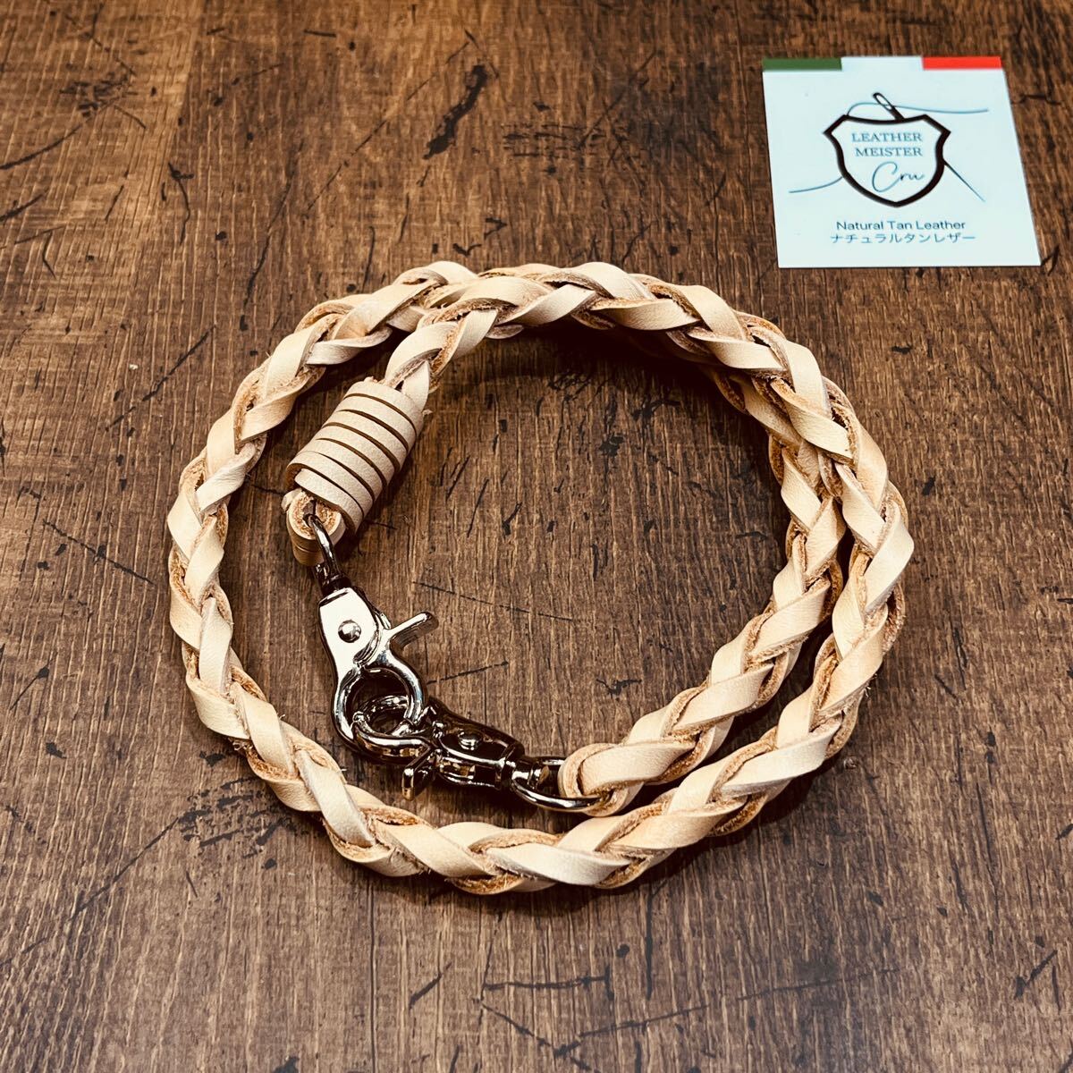 新品 ウォレットチェーン 本革 サドルレザー ウォレットロープ 手編み　バイカー　レザーウォレットロープ　長(zhǎng)財(cái)布　メンズ財(cái)布　送料無(wú)料