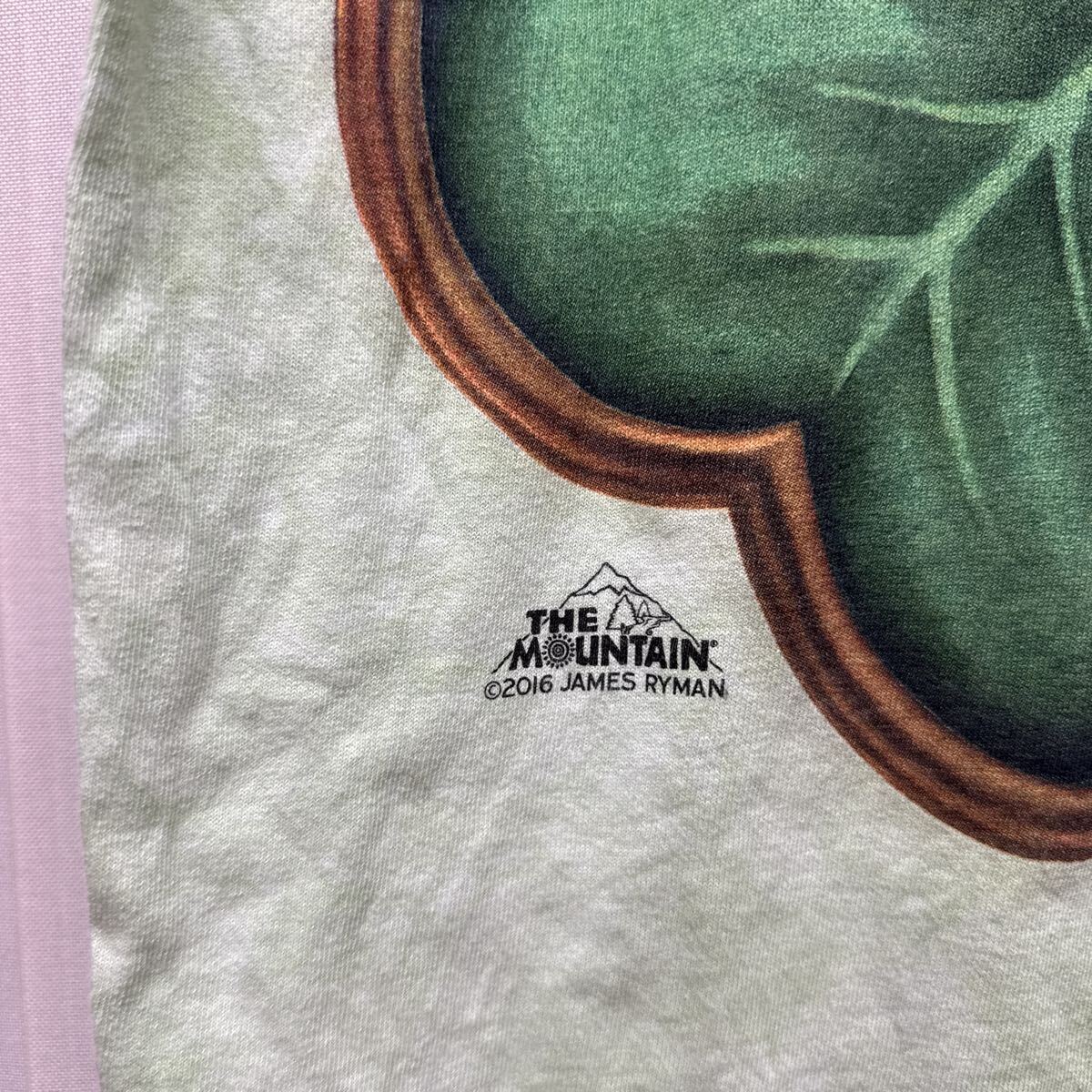 THE MOUNTAIN Tシャツ Lサイズ タイダイ グリーン フェアリー 妖精 ザ マウンテン 美品 2016年 メンズ 半袖 四葉 クローバー _画像3