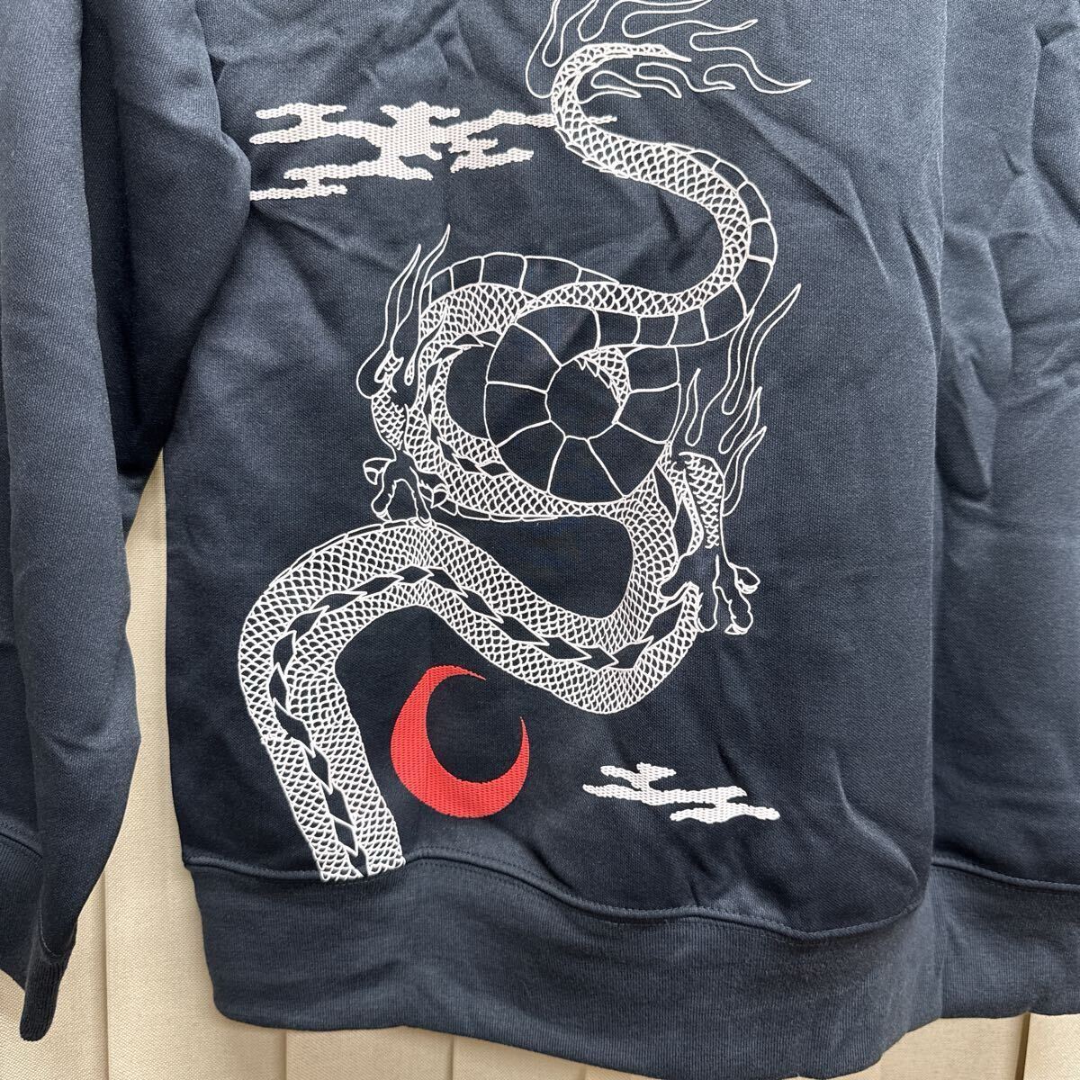 波布蛇箱 和柄 ジャージ HabuBox ハブボックス 未使用 ジャージ トラックジャケット アウター Lサイズ オリエンタル龍 ドラゴン 竜 辰 紺色_画像10