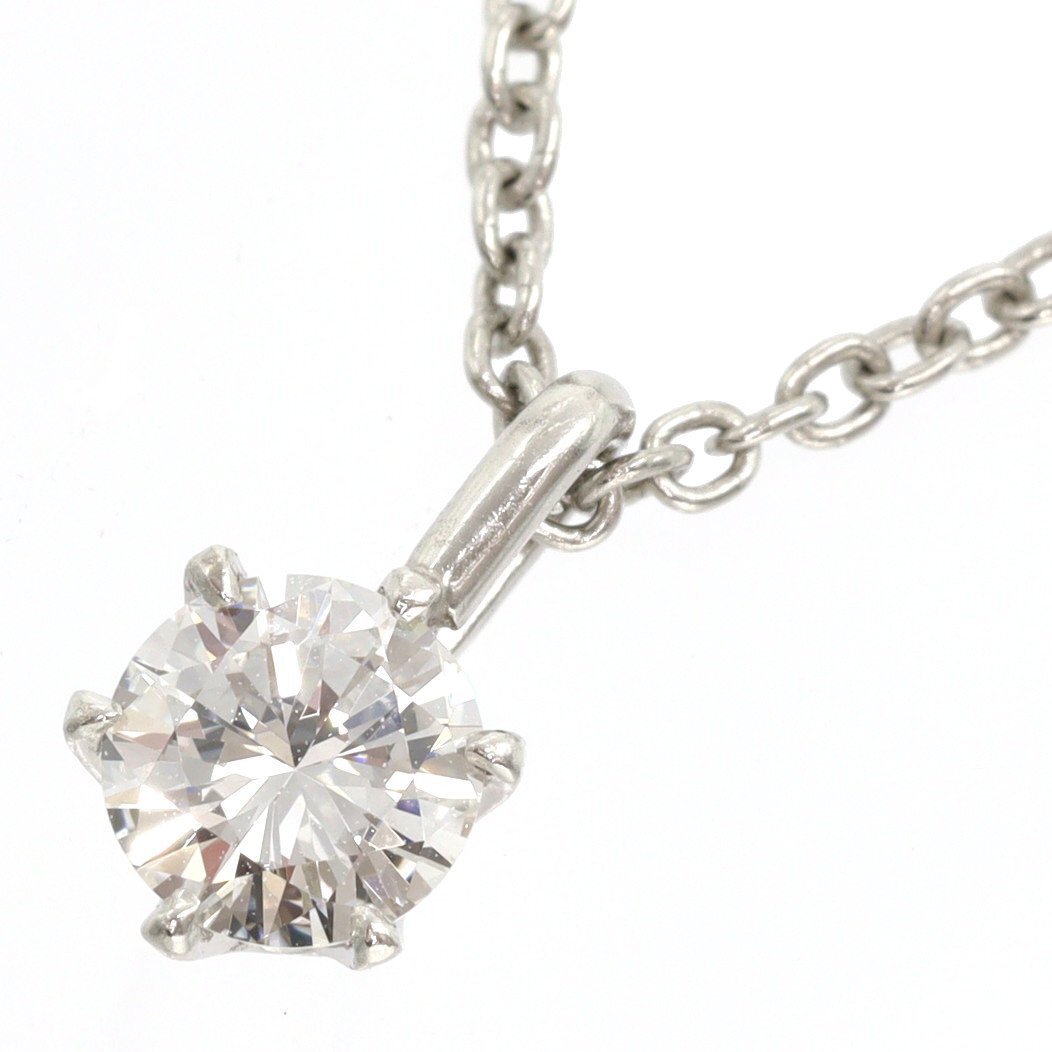 Pt850 ダイヤモンド ペンダントネックレス 2.3g 0.36ct■06C42_画像1