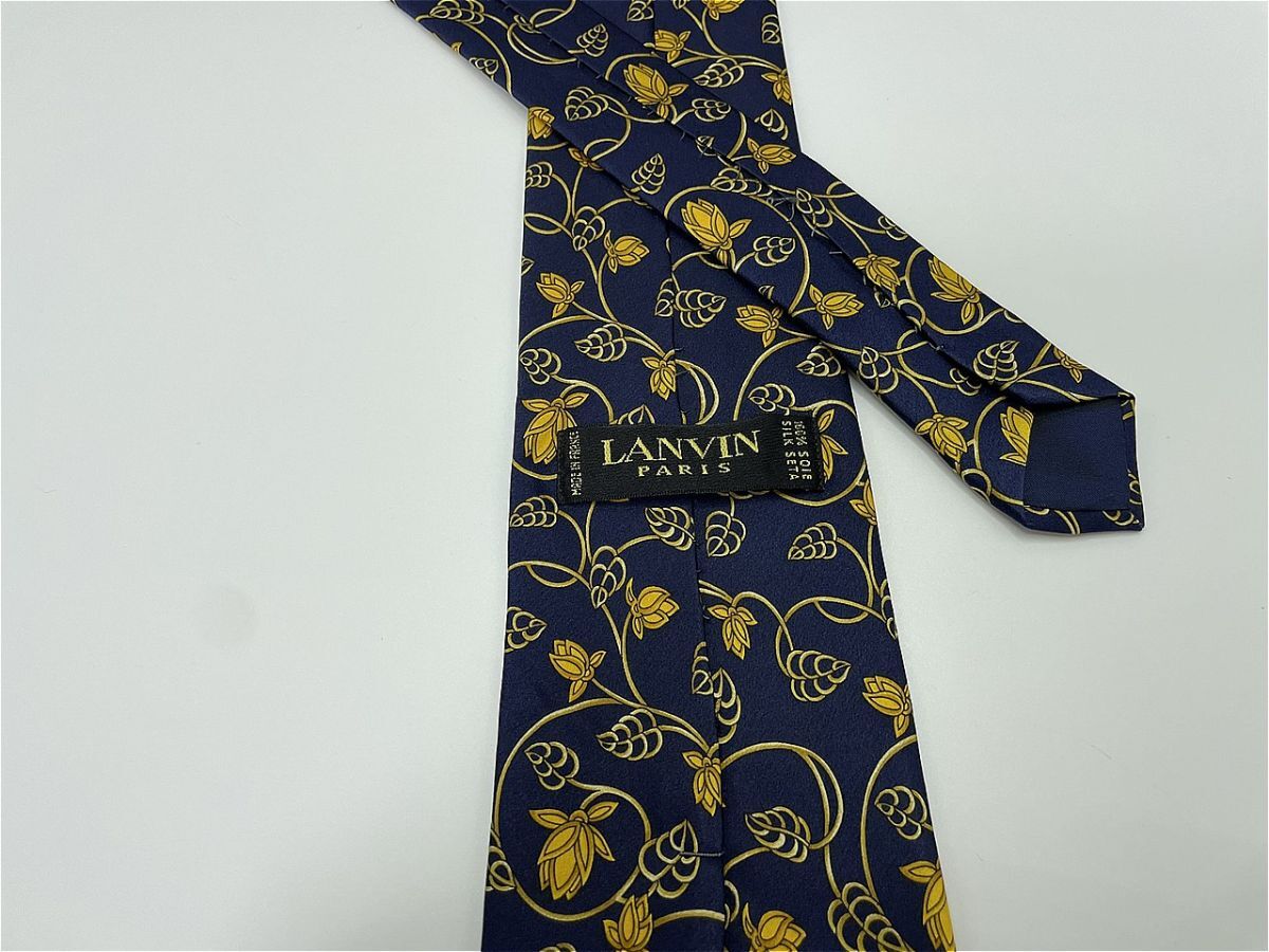 【美品】LANVIN　ランバン　花柄 ネクタイ 3本以上 送料無料 メンズ ネイビー　0804011_画像2