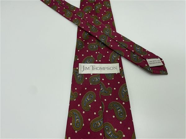【超美品】Jim Thompson ジムトンプソン ペイズリー柄 ネクタイ 3本以上 送料無料 メンズ ワインレッド 0802002_画像2