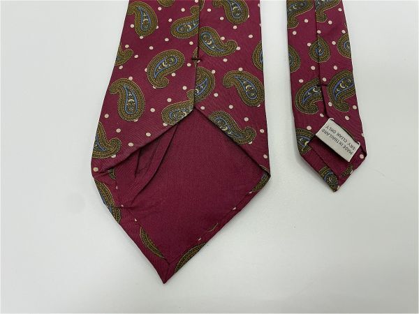 【超美品】Jim Thompson ジムトンプソン ペイズリー柄 ネクタイ 3本以上 送料無料 メンズ ワインレッド 0802002_画像3