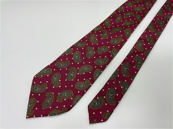 【超美品】Jim Thompson ジムトンプソン ペイズリー柄 ネクタイ 3本以上 送料無料 メンズ ワインレッド 0802002_画像4