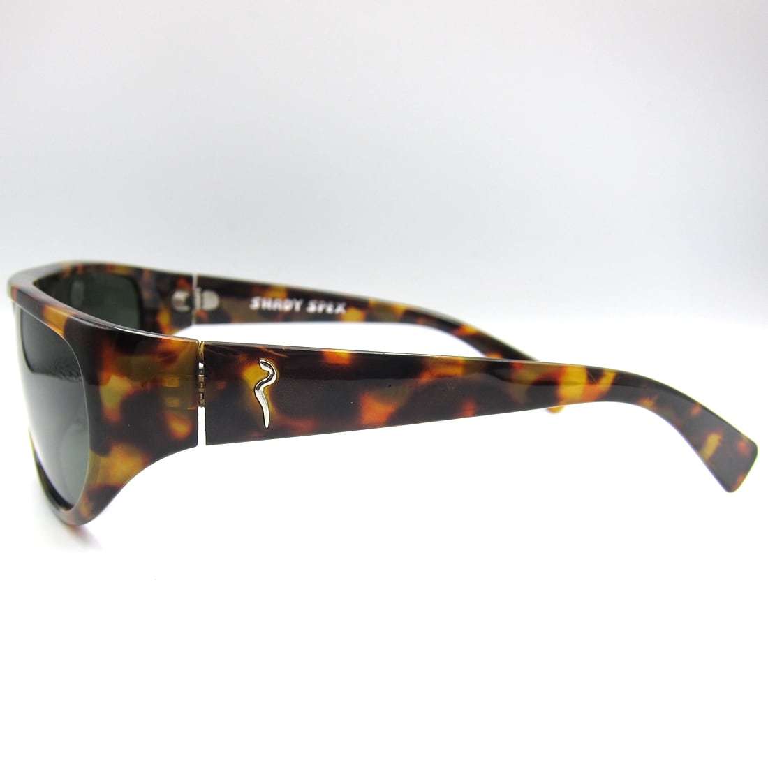 Shady Spex シェイディスペックスWhite Lightラップアラウンドサングラス tortoise x G15偏光ルーリードバイカーキャッツアイ_画像3
