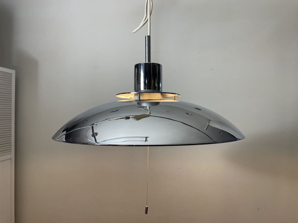 メタリック ペンダントライト 鏡面 ステンレス ペンダントランプ 天井照明 サイバー メタル インダストリアル レア インターフォルム_画像1