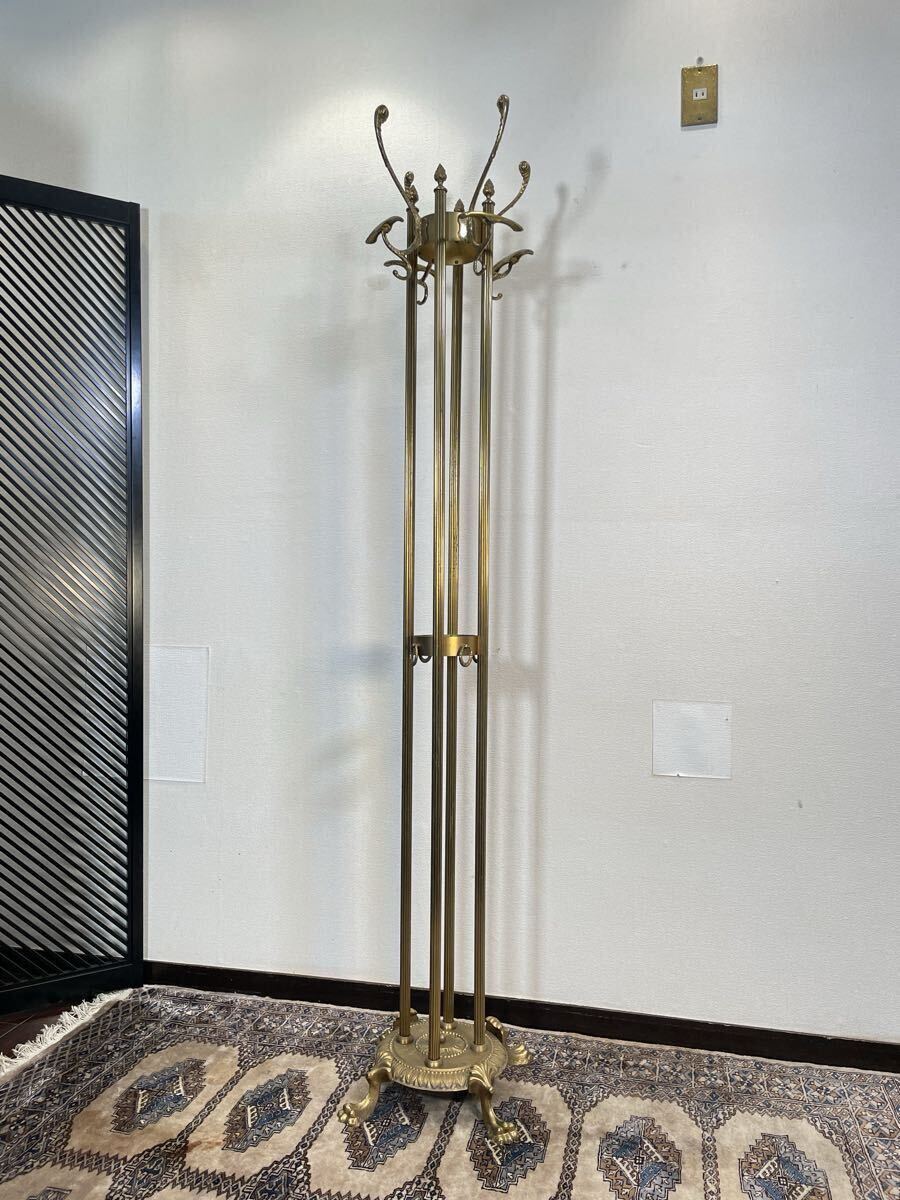 アンティーク ポールハンガー 真鍮 エレガント アールデコ