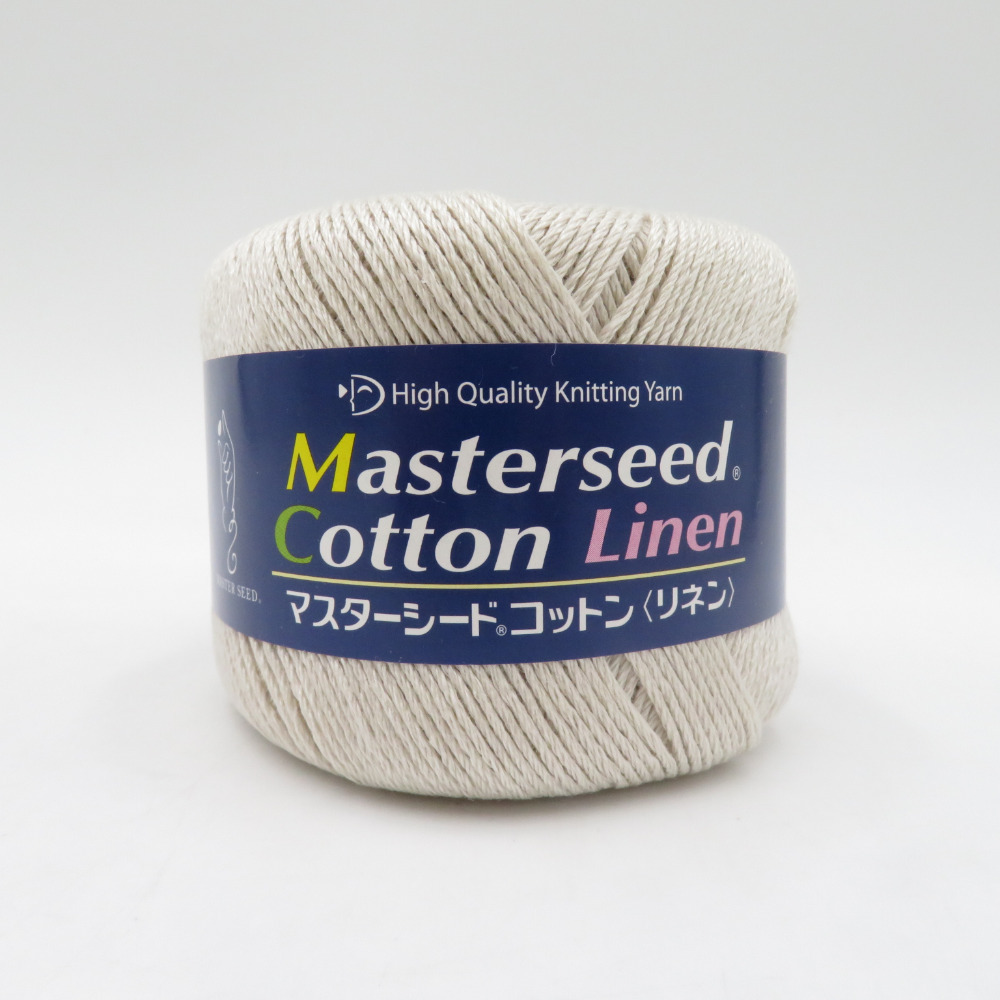 ダイヤモンド毛糸 毛糸 Masterseed Cotton マスターシードコットン リネン 802番色 1玉30g 約96m×10玉 麻糸 春夏毛糸 合太 薄灰色 未使用_画像3