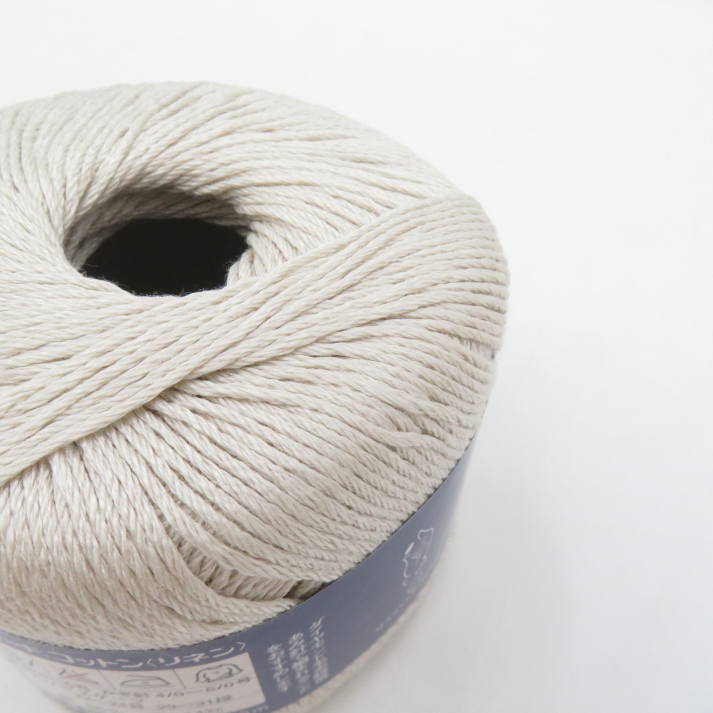 ダイヤモンド毛糸 毛糸 Masterseed Cotton マスターシードコットン リネン 802番色 1玉30g 約96m×10玉 麻糸 春夏毛糸 合太 薄灰色 未使用_画像6